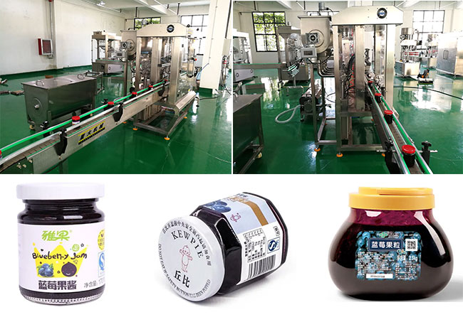自動化藍(lán)莓醬灌裝機(jī)械設(shè)備細(xì)節(jié)灌裝樣品展示