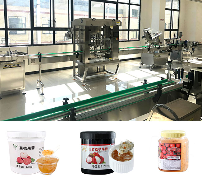星火全套荔枝醬灌裝機(jī)生產(chǎn)線及包裝樣品